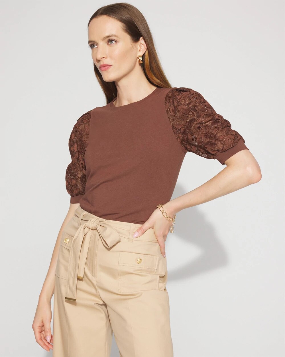 WHBM_Lace Slv Crew Nk